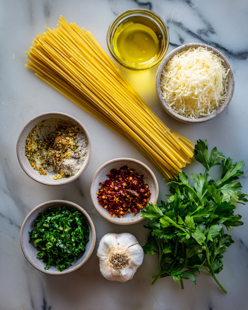 Ingredients for Savor the Simplicity: Italian Pasta with Garlic Olive Oil Sauce