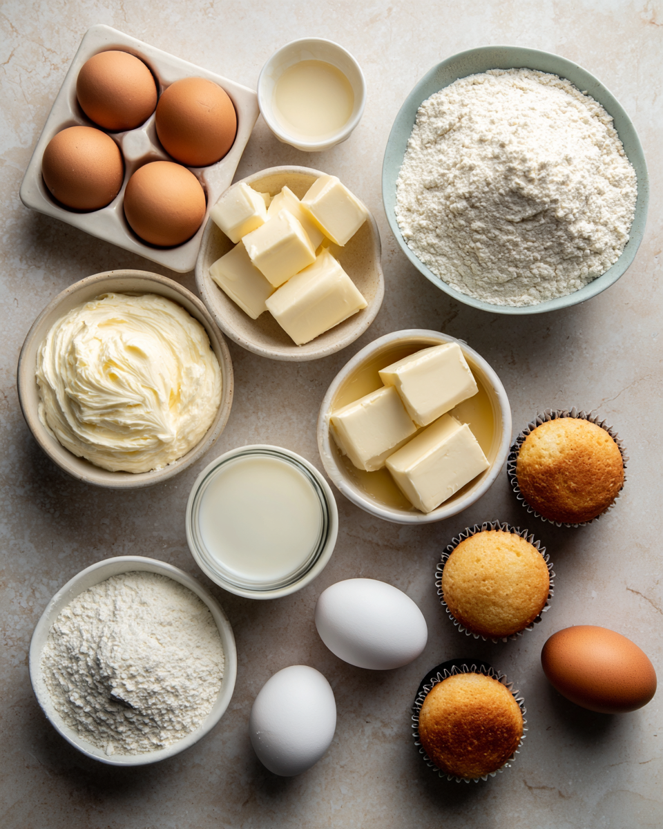 Ingredients for Fluffy Dreams: Japanese Cotton Cheesecake Cupcakes That Melt in Your Mouth