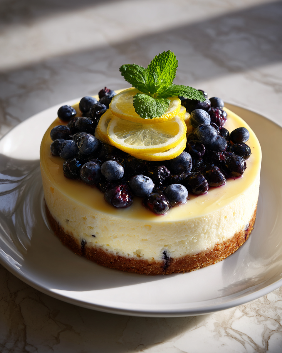 Final dish - Zesty Indulgence: Discover the Magic of Lemon Blueberry Cheesecake