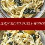 Lemon Ricotta Pasta & Spinach 🍋🍝