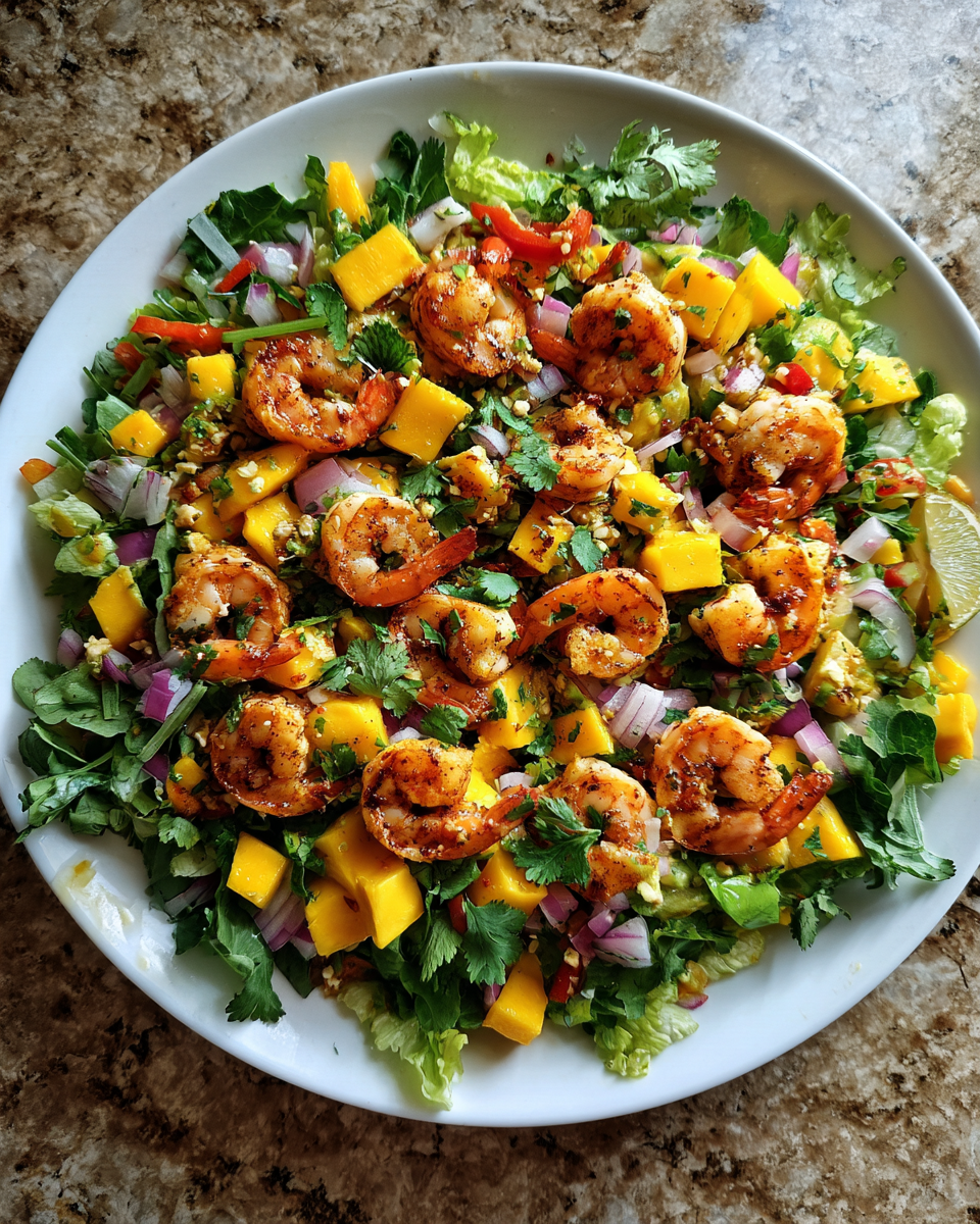 Final dish - Tropical Bliss: Mango Shrimp Salad with Zesty Lime Dressing