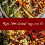 Maple Tahini Magic: Roasted Veggie and Chickpea Bowl Delight