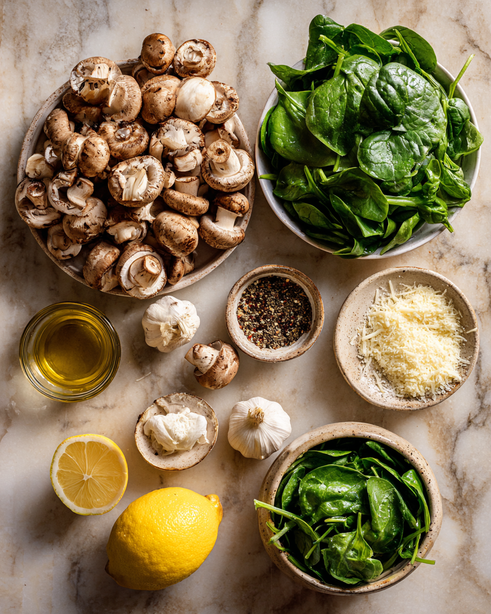 Ingredients for Savor the Flavor: Delightful Mushrooms with Spinach