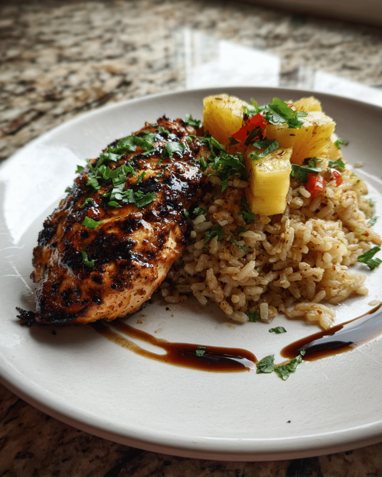 Savor the Tropics with One Pan Jerk Chicken and Pineapple Coconut Rice - Featured Image