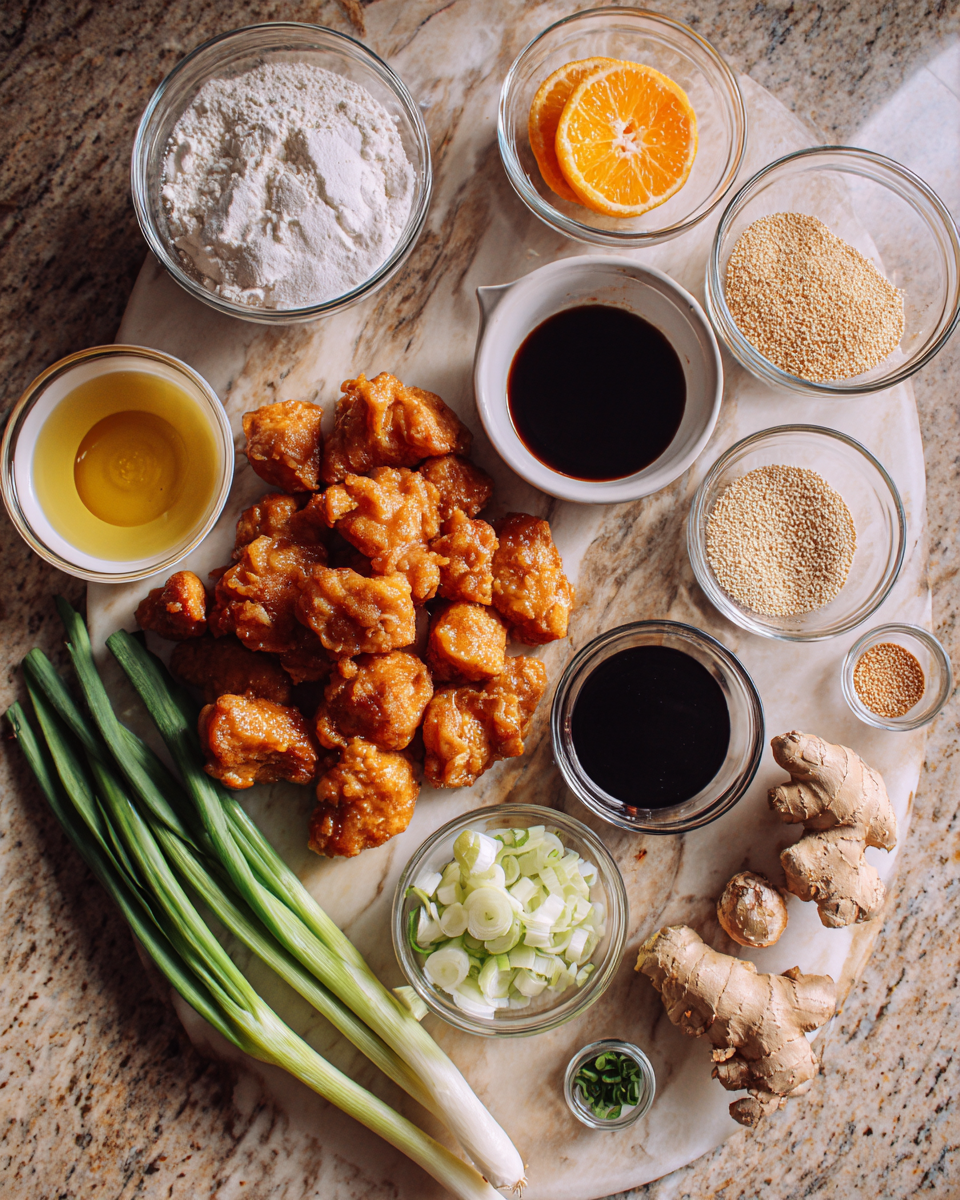 Ingredients for Crispy Orange Chicken Made Easy in Your Air Fryer