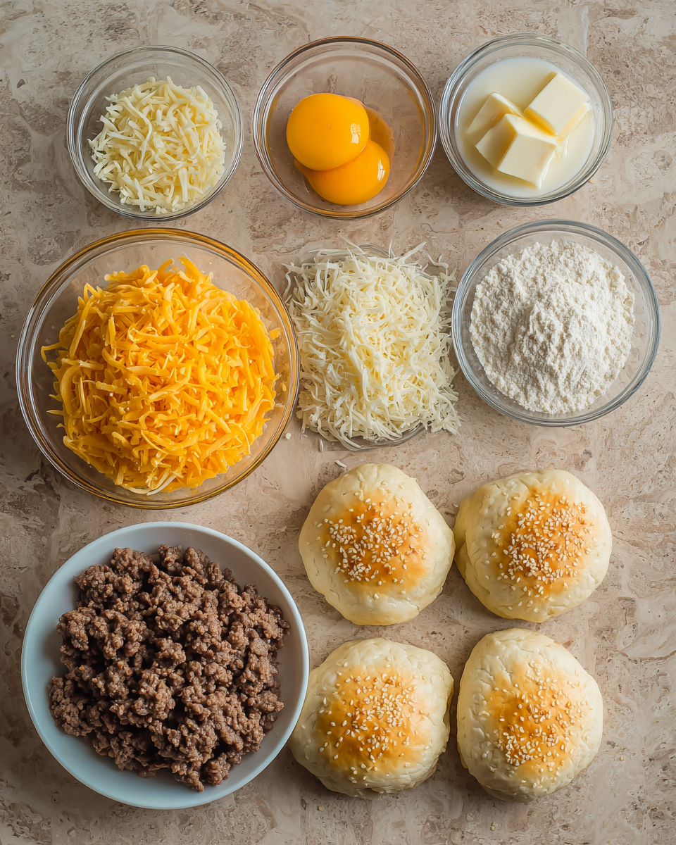 Ingredients for Exploding Flavors: Dive into Delicious Parmesan Cheeseburger Bombs