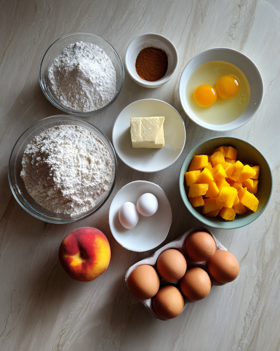 Ingredients for Peach Cobbler Pound Cake: A Sweet Southern Twist