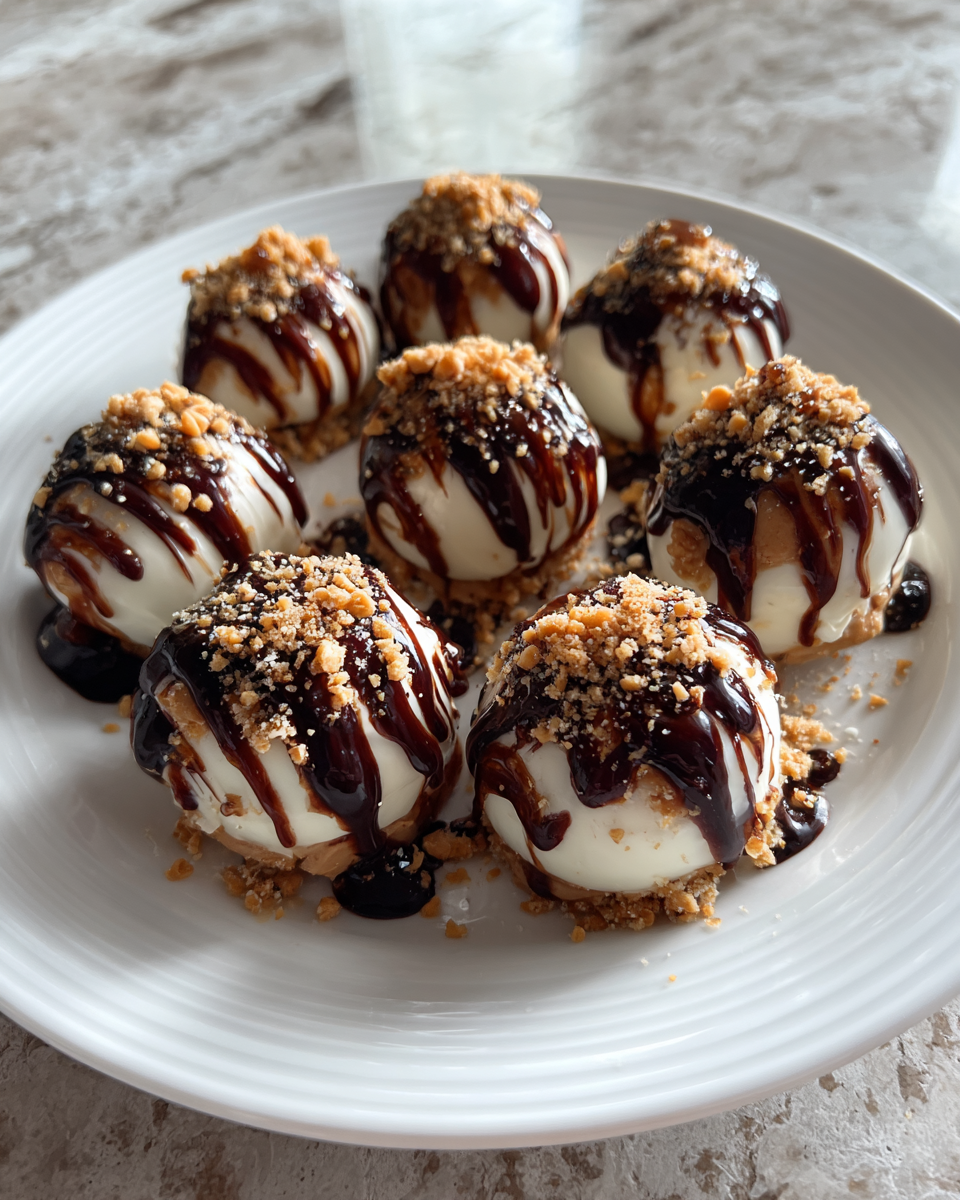 Final dish - Sweet and Creamy Delight: Peanut Butter Yogurt Bites Unveiled