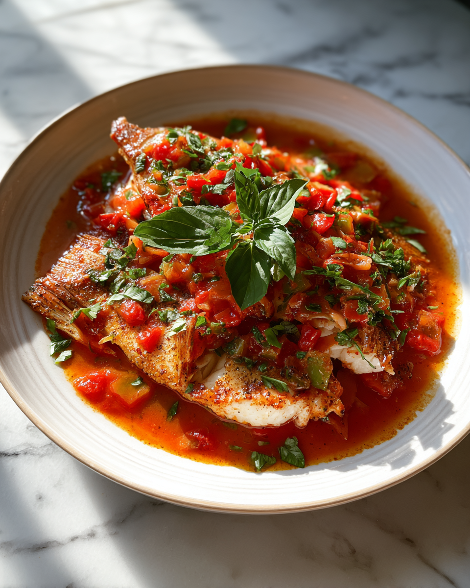 Final dish - Savor the Flavors: Red Snapper with Creole Sauce Delight