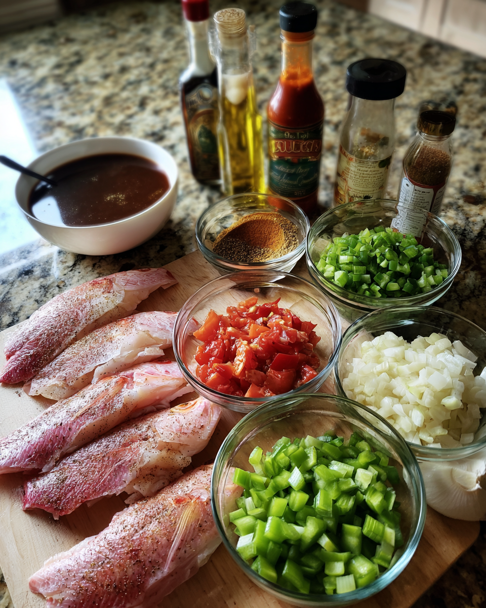 Ingredients for Savor the Flavors: Red Snapper with Creole Sauce Delight