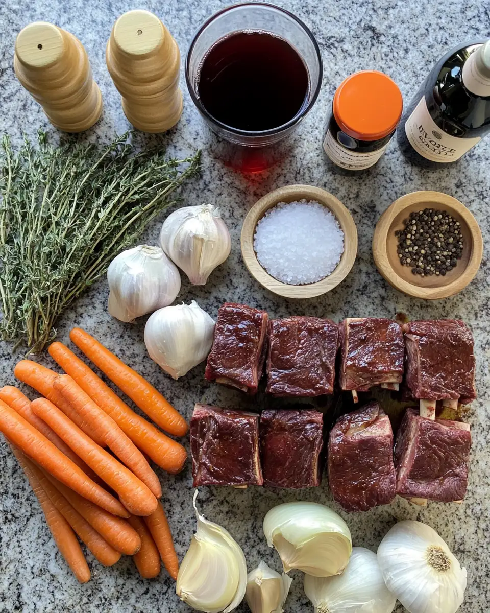 Ingredients for Succulent Red Wine Braised Short Ribs: A Gourmet Delight to Savor