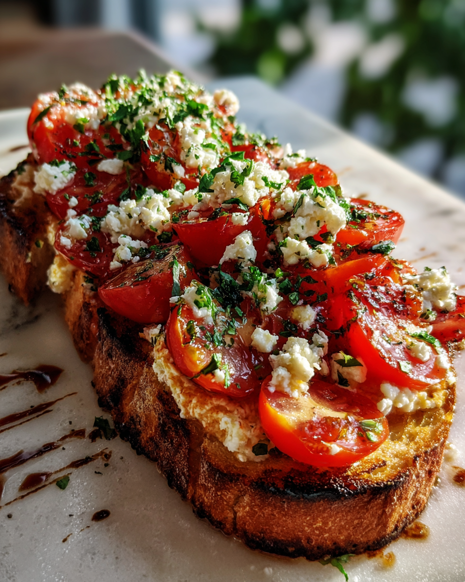 Final dish - Savor the Flavor: Ricotta Tomato Sourdough Toast Delight