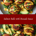 Savory Salmon Balls with Creamy Avocado Sauce Delight