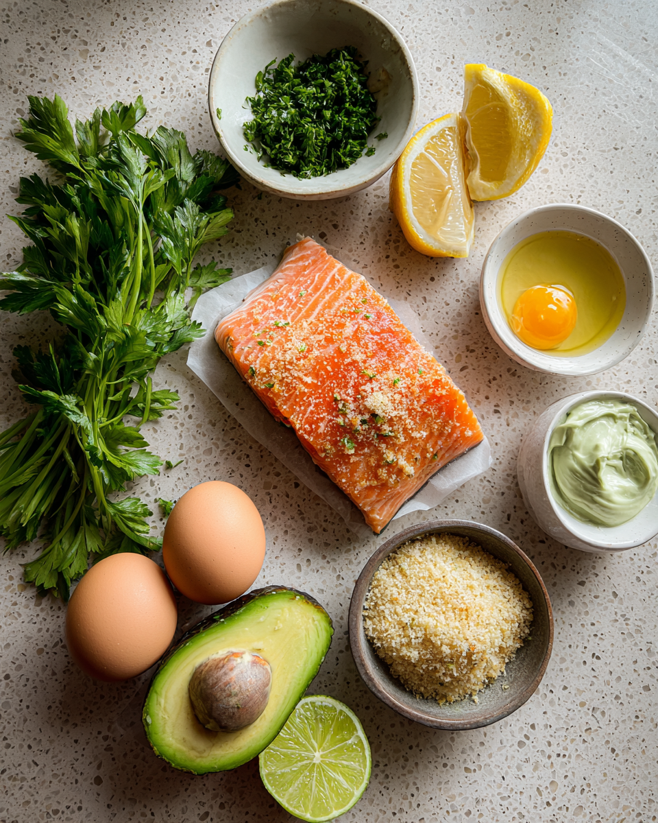 Ingredients for Salmon Balls with Creamy Avocado Sauce: A Perfect Bite of Flavor and Freshness