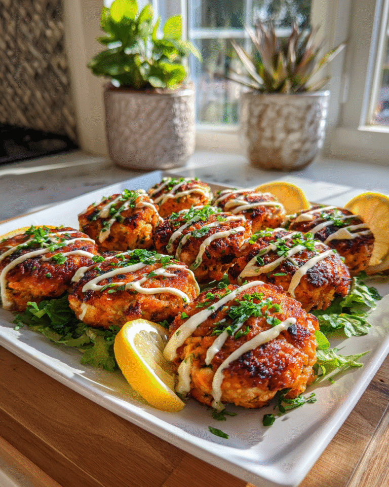 Savor the Flavor: Salmon Cakes with Zesty Lemon Garlic Drizzle - Featured Image