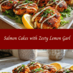 Savor the Flavor: Salmon Cakes with Zesty Lemon Garlic Drizzle