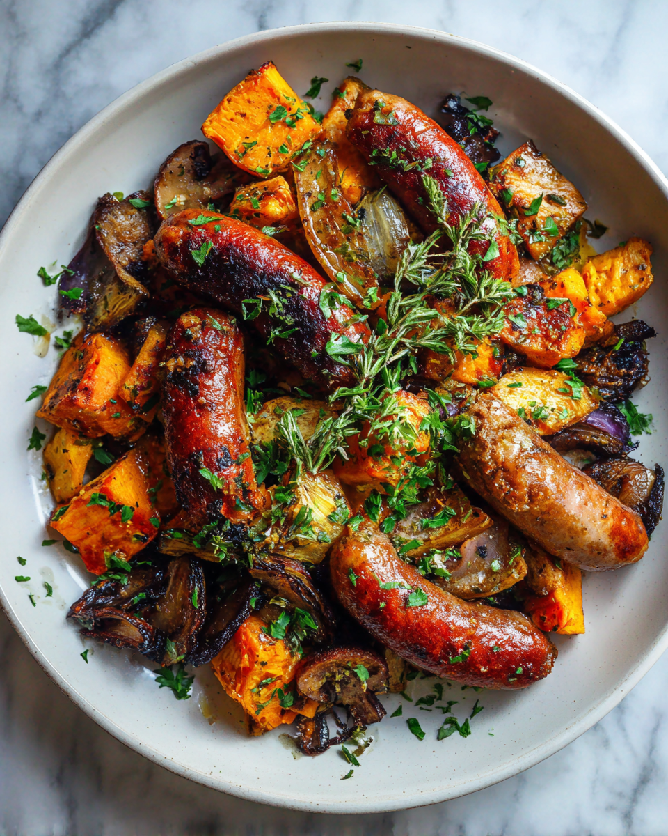 Final dish - Savory Meets Sweet: The Perfect Sausage and Sweet Potatoes Harmony