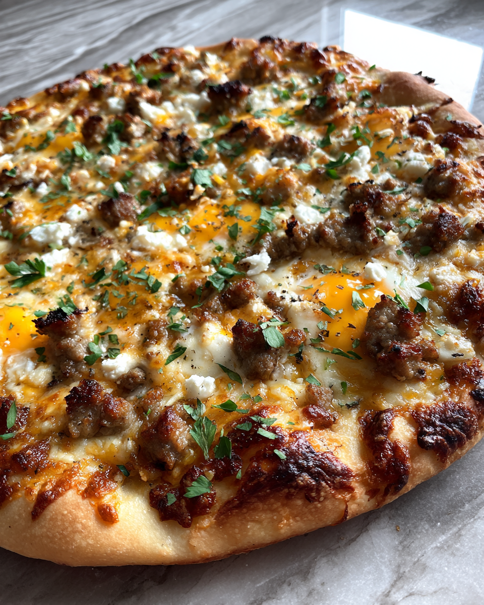 Final dish - Wake Up Your Taste Buds with Sausage Gravy Breakfast Pizza