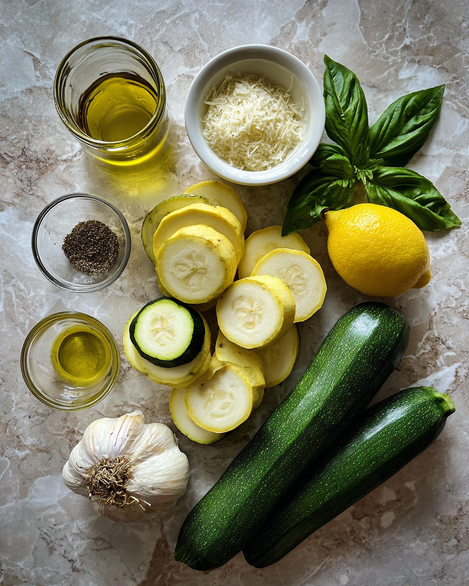 Ingredients for Sizzle into Summer with Sauteed Zucchini and Summer Squash