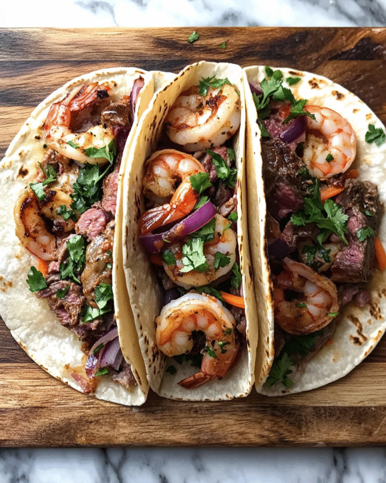 Surf and Turf Delight Shrimp and Steak Tacos Recipe - Featured Image