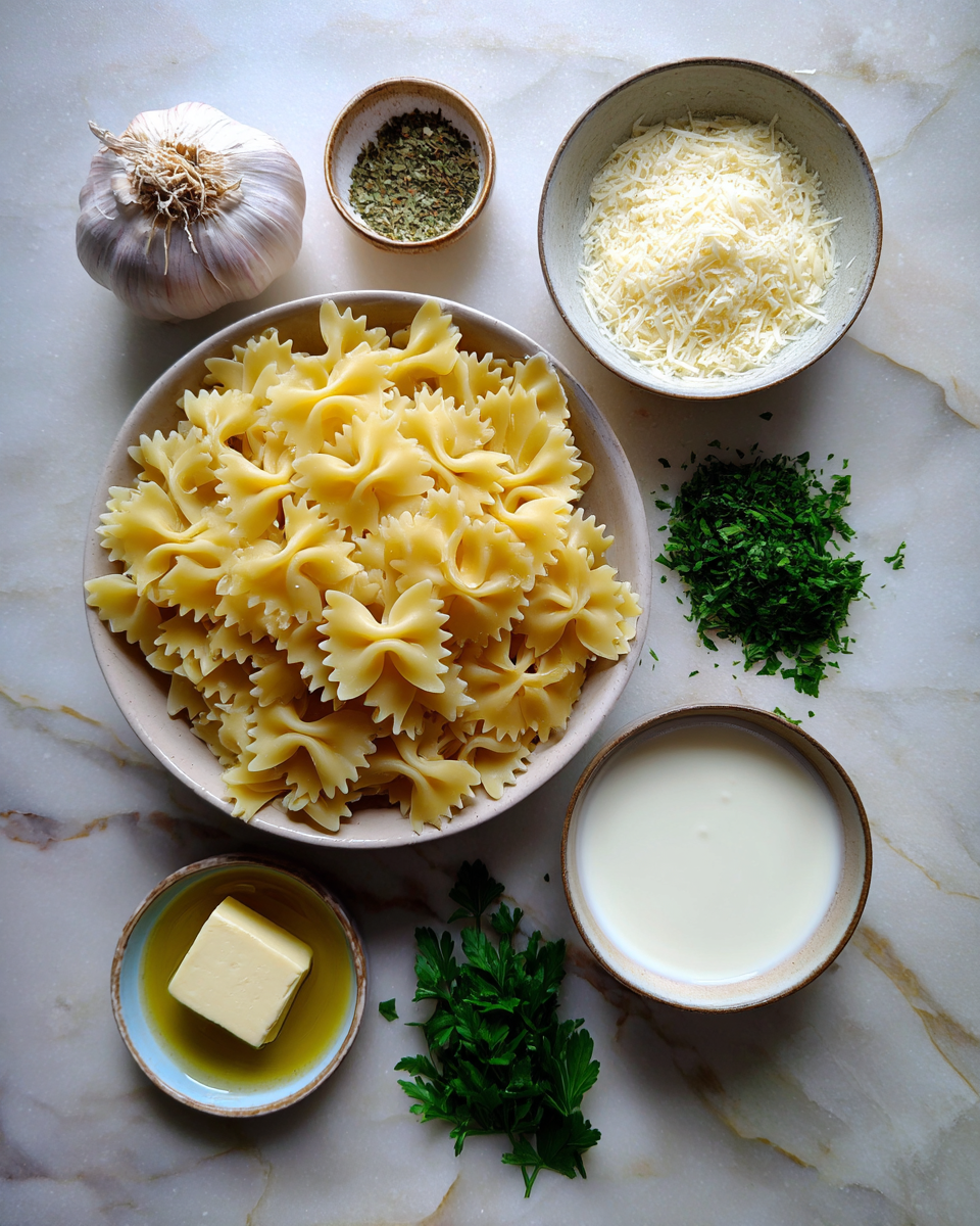Ingredients for Silky Bow Tie Pasta: A Luxurious Twist on Classic Comfort