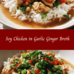 Savor the Flavor: Soy Chicken in Garlic Ginger Broth with Rice