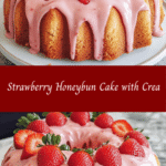 Strawberry Honeybun Cake with Creamy Icing 🍓🍰