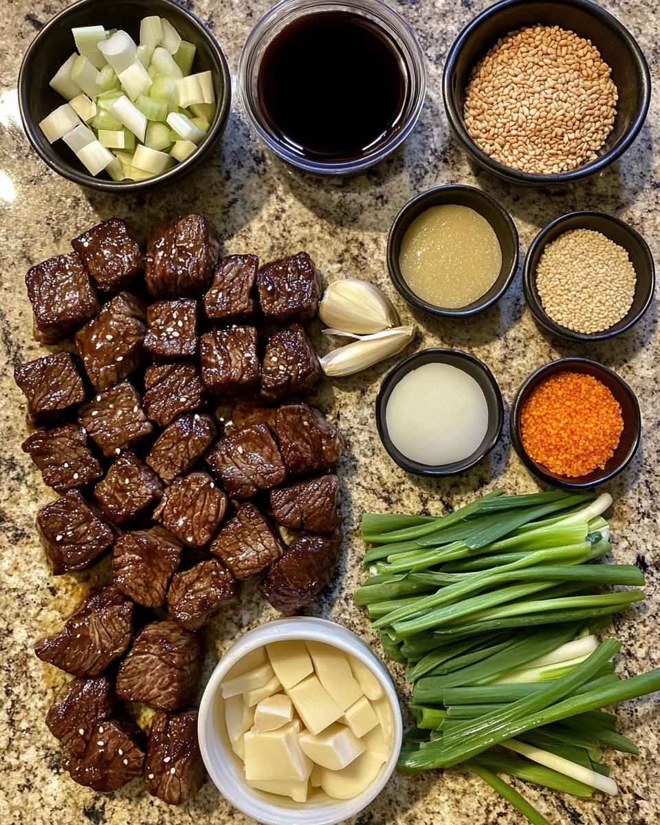 Ingredients for Irresistibly Delicious Sweet and Sticky Steak Bites That Will Melt in Your Mouth