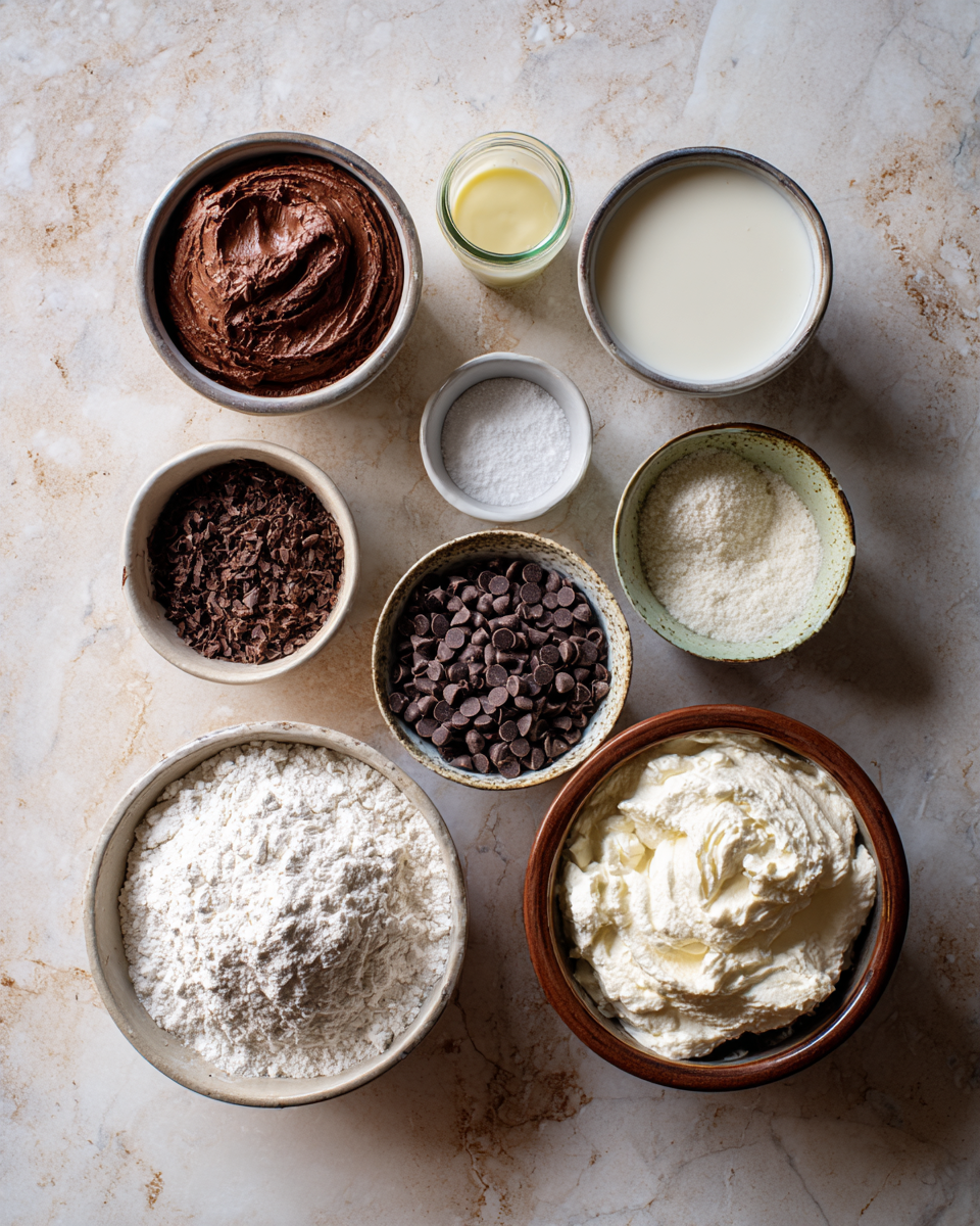 Ingredients for Indulge Your Sweet Tooth with a Decadent Triple-Chocolate Trifle Delight