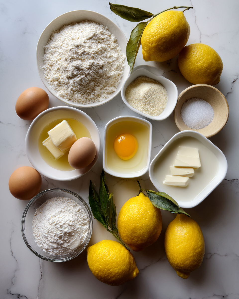 Ingredients for Irresistible Baby Lemon Impossible Pies That Melt in Your Mouth