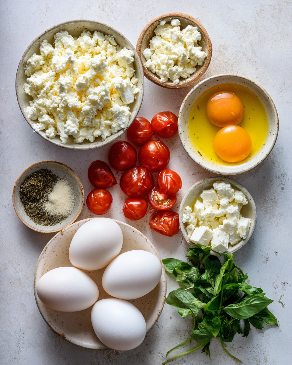Ingredients for Creamy Baked Feta Eggs Recipe That Will Elevate Your Breakfast Game