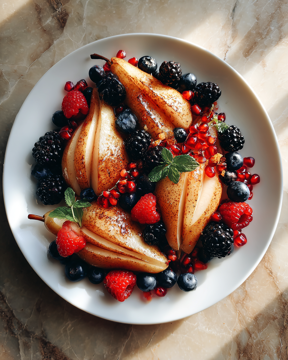 Sweet Harmony Baked Pears with Berries Delight 6 Final dish - Sweet Harmony Baked Pears with Berries Delight