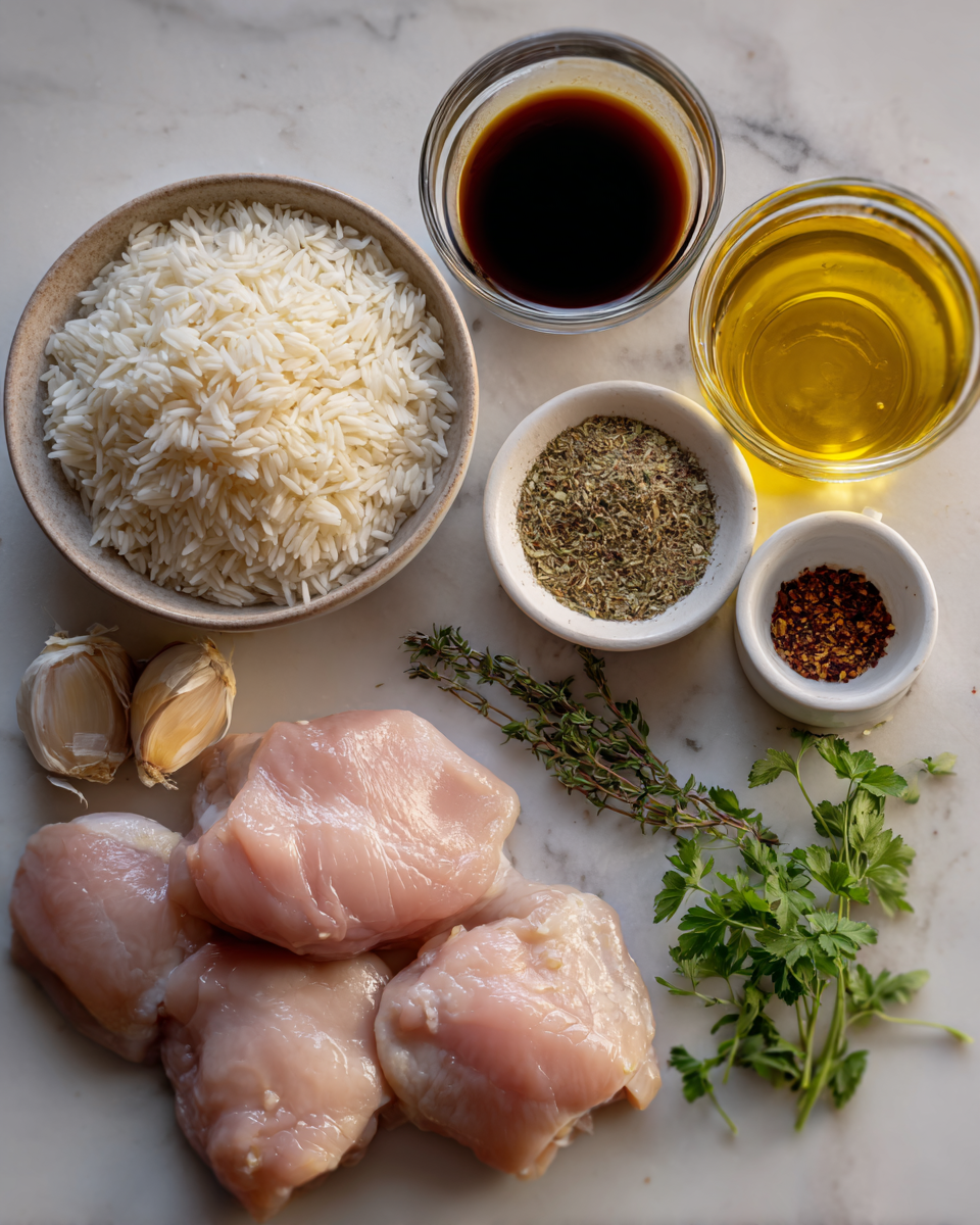 Ingredients for Savory Balsamic Chicken and Rice Recipe You Need to Try Tonight