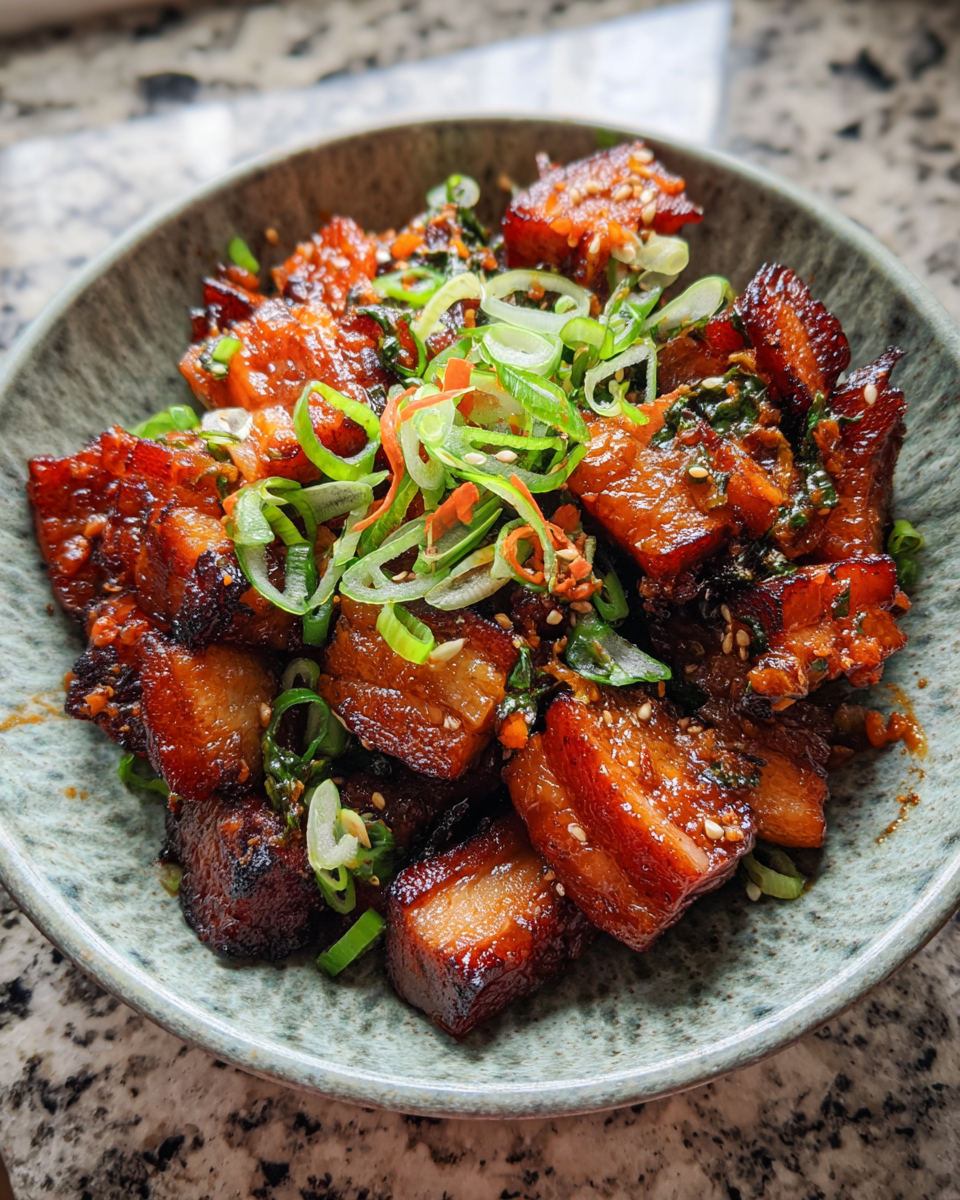Final dish - Irresistible Korean Pork Belly: Discover the Best Recipe for Flavorful Delight