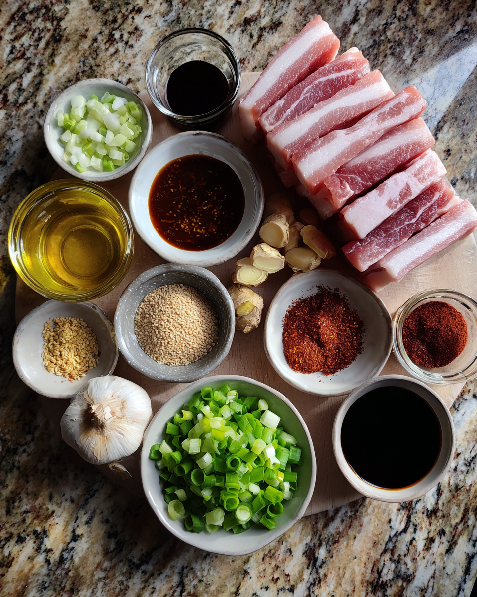 Ingredients for Irresistible Korean Pork Belly: Discover the Best Recipe for Flavorful Delight