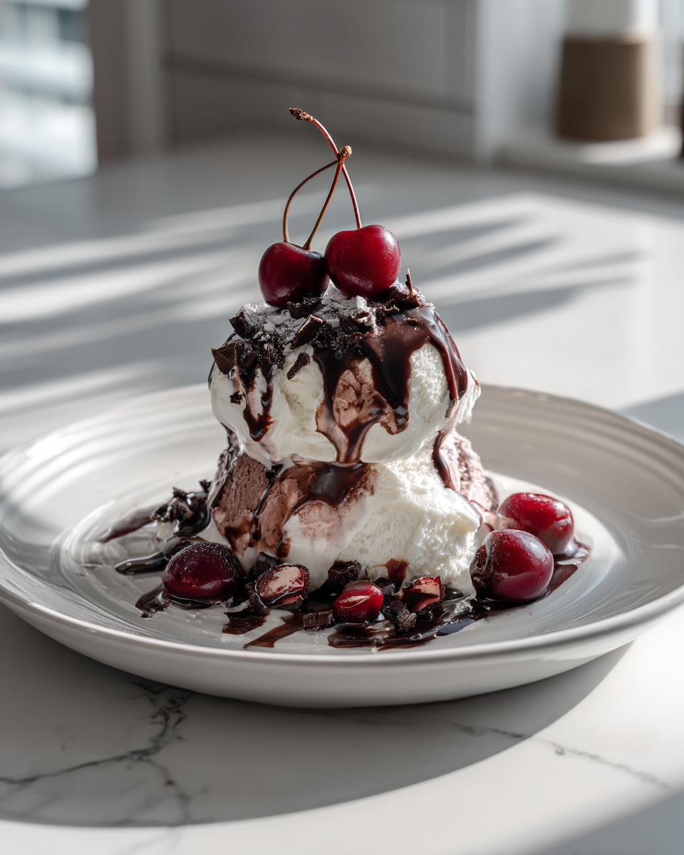 Final dish - Indulge in the Decadence of Black Forest Ice Cream Delight