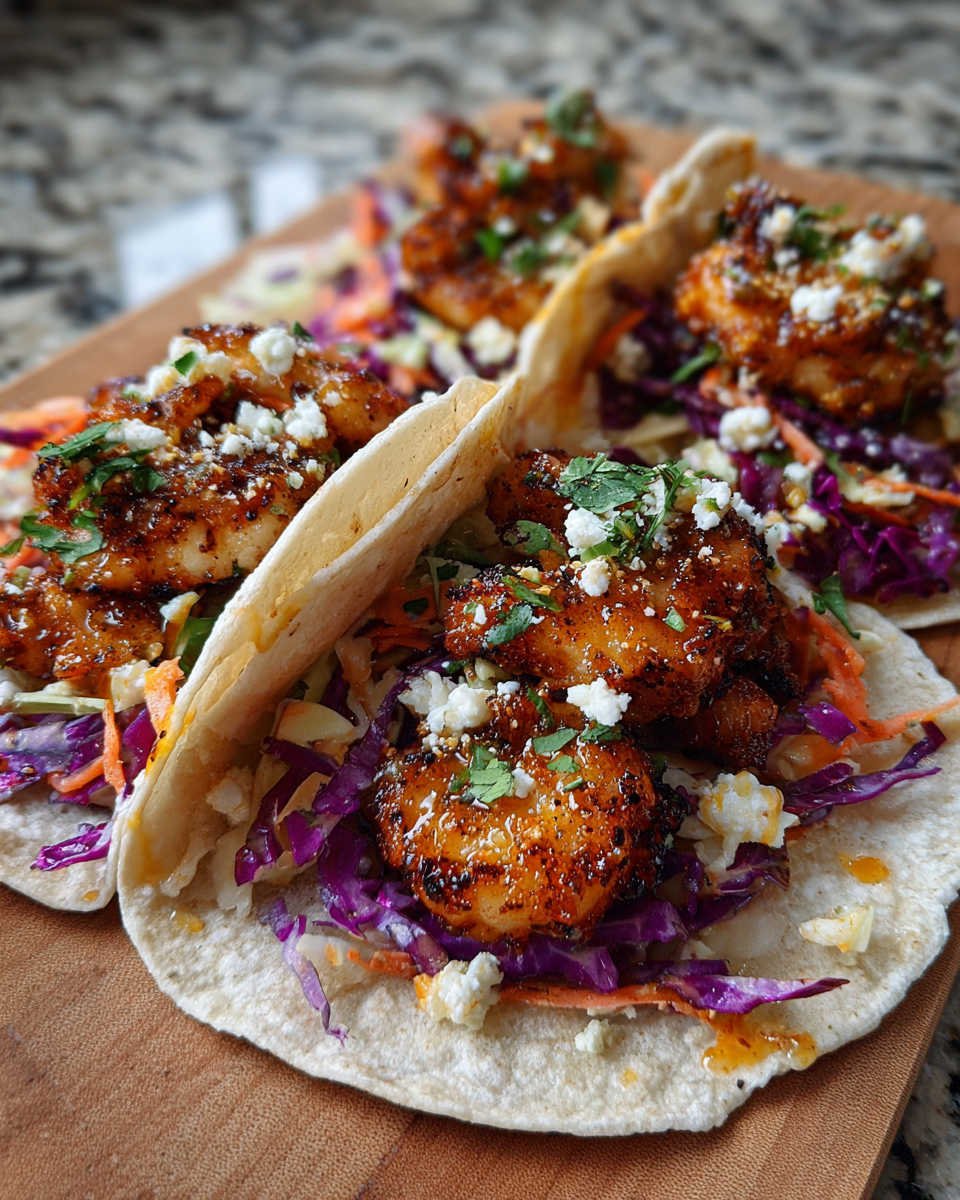 Final dish - Spice Up Dinner with Blackened Shrimp Tacos and Crunchy Slaw