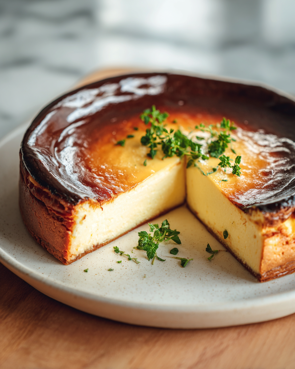Final dish - Irresistible Burnt Basque Cheesecake Recipe You Need to Try