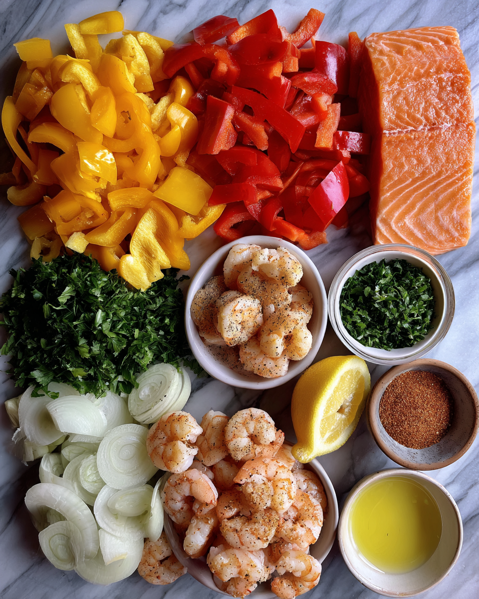 Ingredients for Spice Up Dinner with Bold and Flavorful Cajun Shrimp and Salmon