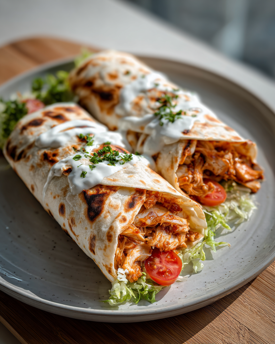 Final dish - Irresistibly Cheesy Garlic Chicken Wraps for a Flavor-Packed Meal