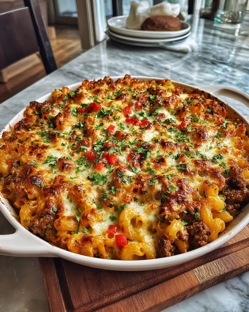 Final dish - Ooey-Gooey Comfort: Dive into the Ultimate Cheesy Hamburger Casserole