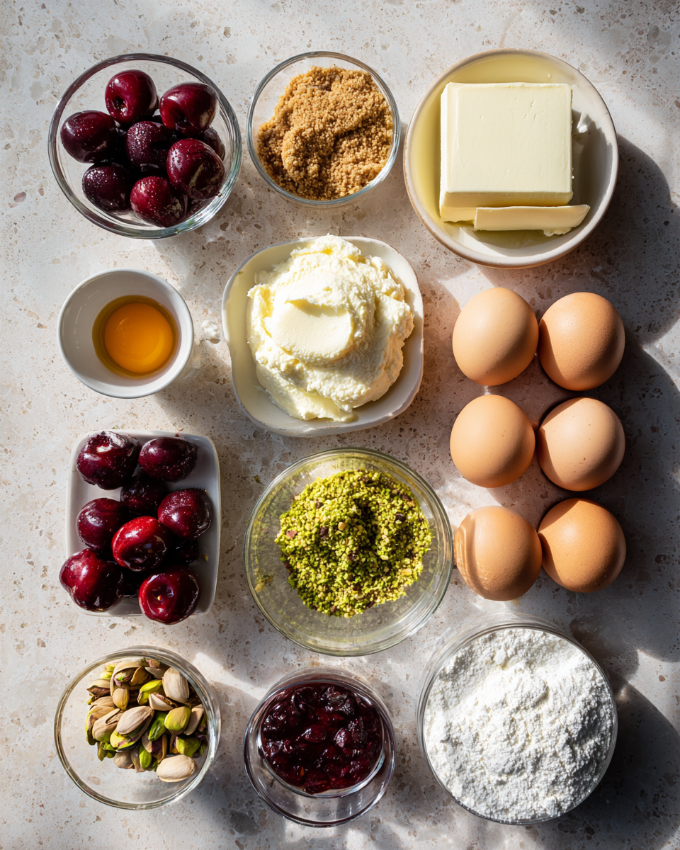 Ingredients for Irresistible Cherry Pistachio Cheesecake Recipe You Need to Try