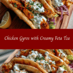 Irresistible Chicken Gyros with Creamy Feta Tzatziki Recipe