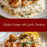 Irresistible Chicken Scampi with Creamy Garlic Parmesan Rice Recipe