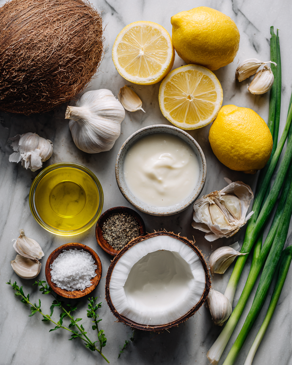 Ingredients for Tangy Tropical Delight Coconut Lemon Cream Sauce Recipe