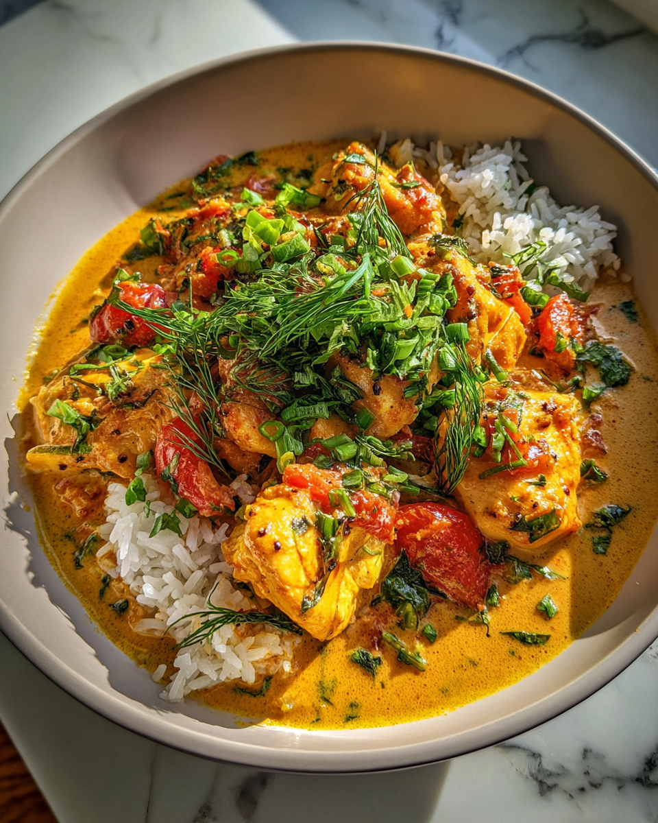 Final dish - Tropical Bliss Coconut Lime Fish Curry Recipe to Savor