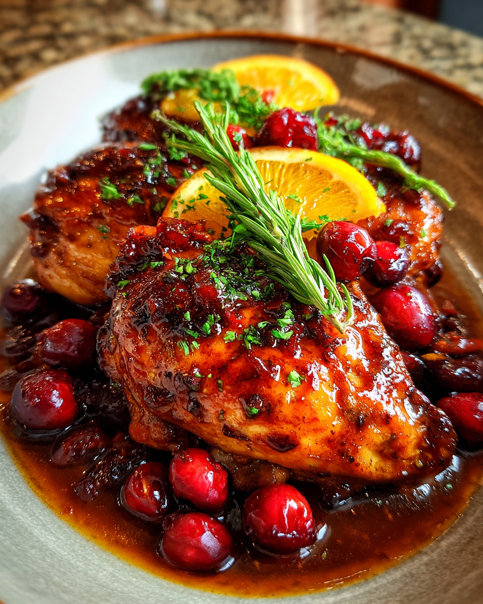 Final dish - Sweet and Tangy Cranberry Orange Glazed Chicken Recipe You Have to Try