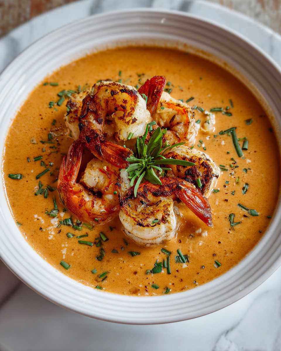 Final dish - Indulge in the Ultimate Creamy Crab and Shrimp Seafood Bisque Experience
