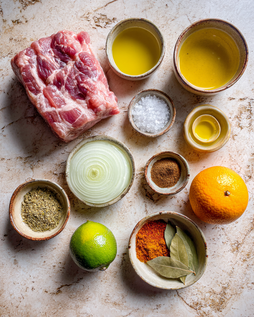 Ingredients for The Ultimate Guide to Crispy Slow Cooker Carnitas That Melt in Your Mouth