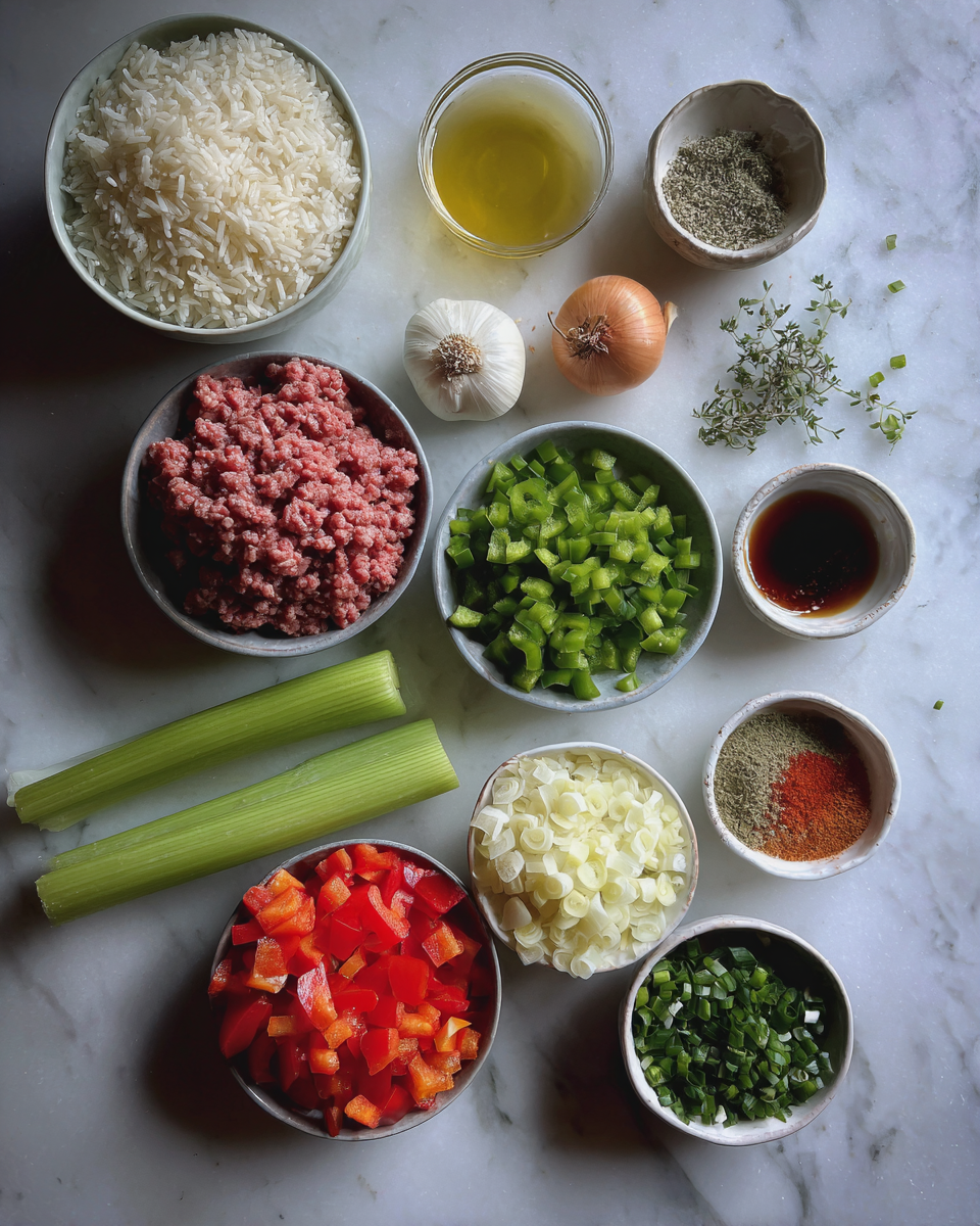 Ingredients for The Ultimate Dirty Rice Recipe That Will Spice Up Your Dinner Tonight
